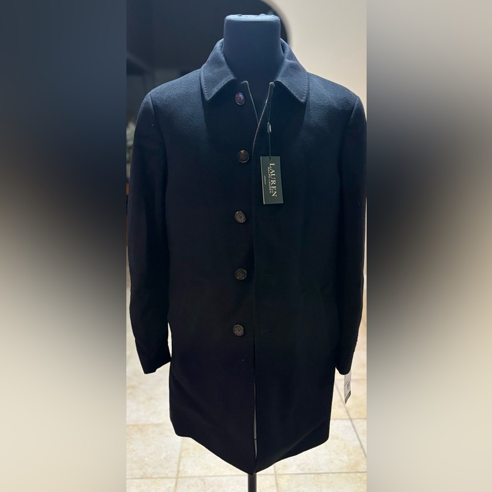 NWT Lauren Ralph Lauren
38R(Medium) Tech Wool Black Coat